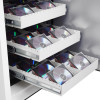 phoenix data commander 4621 safe with open side showing three trays holding CD storage cases