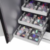 phoenix data commander 4621 safe with open door showing three shelves of cd storage trays containing compact discs