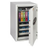 phoenix data commander 4621 safe with door open showing shelves filled with files and items inside
