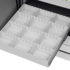 Close-up of an empty cd storage tray from the phoenix data commander 4622 safe showing nine compartments