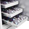 phoenix data commander 4622 safe showing the side view of storage drawers holding multiple CDs in cases