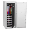 Phoenix data commander 4622 safe with doors opening to reveal binders and media discs inside