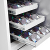 phoenix data commander 4623 safe showing the side with open trays storing multiple CDs in cases