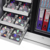 Open Phoenix Data Commander 4623 safe showing three pull-out trays with CD storage compartments and ring binders inside
