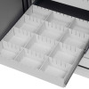 phoenix data commander 4623 safe showing an empty white storage tray with slots for CDs