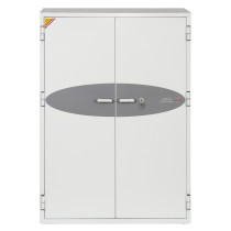 front view of the phoenix data commander 4623 safe with double doors and central locking handles