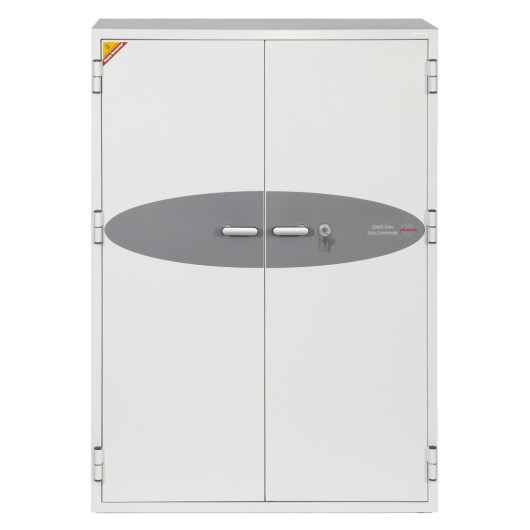 front view of the phoenix data commander 4623 safe with double doors and central locking handles