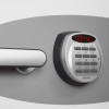 Electronic lock on a Phoenix fire fighter ii 0441 safe showing keypad and digital display panel