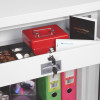 phoenix fire fighter ii 0441 safe drawer open showing keys inside red cash box and documents in compartments