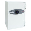 phoenix fire fighter ii 0442 safe shown angled with white body and digital lock keypad on front panel