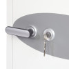 Phoenix fire fighter ii 0442 safe key lock with silver handle and a key inserted in the lock