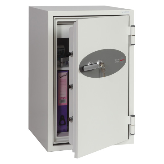 phoenix fire fighter ii 0442 safe with door open showing folders inside