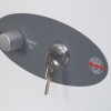 Key lock with a key inserted on the phoenix titan 1281 safe showing the locking mechanism