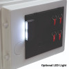 phoenix titan 1282 safe showing the internal light switched on beside the black locking mechanism with four keys