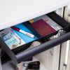 phoenix titan 1282 fingerprint lock with internal drawer open showing stored items including watches passport and banknotes