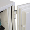 Close-up of hinges on phoenix titan 1283 electronic lock showing joint and door connection