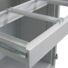 Close-up of the lateral file shelf section of the phoenix fire ranger 1514 electronic lock system in white metal