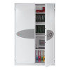 Phoenix fire ranger 1514 electronic lock showing the cabinet door open with files and boxes inside