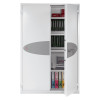phoenix fire ranger 1514 s1 safe with one door open showing shelves with files and boxes inside