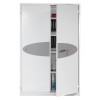 Phoenix fire ranger 1514 s1 safe with one door open showing shelves and folders inside