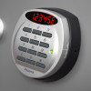 angled view of the phoenix fire commander 1914 electronic lock keypad with red digital display and green indicator light