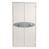 Front view of the phoenix fire commander pro fs1922 electronic lock showing the keypad and handle on a grey panel