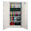 phoenix fire commander pro fs1922 electronic lock showing the product fully open with shelves holding files and boxes