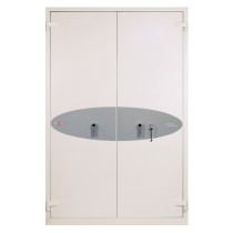 Phoenix FS1923E Fire Commander Pro Fire and Security Safe with key lock shown closed with two doors and handles