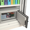 phoenix fire commander pro fs1923 key lock with small data insert compartment open showing contents inside