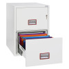 phoenix world class vertical fire file 2252 safe shown fully open with coloured hanging folders inside