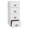 phoenix world class vertical fire file 2254 safe with the bottom drawer open showing coloured files inside