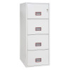 phoenix world class vertical fire file 2254 safe shown from the front on a white background with four drawers and key lock