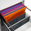 phoenix world class vertical fire file key lock showing colourful hanging folders and drawer dividers inside an open drawer