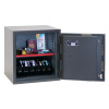 phoenix mecury hs2051 security safe shown fully open with items stored inside on two shelves