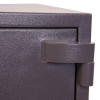 Close-up of the hinge on the phoenix mercury hs2051 security safe showing its textured grey metal surface