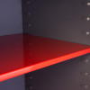 Red shelf inside phoenix mecury hs2051 security safe showing adjustable shelf supports