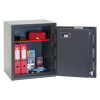Open phoenix mercury hs2052 security safe showing interior with shelf holding red lockbox and documents inside
