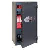 phoenix mercury hs2054 security safe with door ajar showing inside shelves and contents