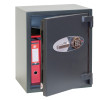 phoenix elara hs3552 security safe with the door ajar showing the digital keypad and a red folder inside