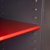 Internal shelf in phoenix elara hs3553 security safe showing red shelf and grey interior sides