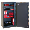 phoenix elara hs3554 security safe with door fully open showing shelves and various stored items inside