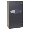 phoenix elara hs3554 security safe shown at an angled view in dark grey with handle and key lock