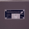 Certification label on phoenix elara hs3554 security safe showing weight, serial number, and resistance grade