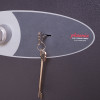 Close up of the key lock with key inserted on the phoenix elara hs3554 security safe