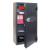 phoenix elara hs3555 security safe with the door ajar showing organised shelves inside