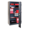 phoenix elara hs3555 security safe with the door open showing red office folders and boxes inside
