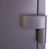 Close-up of the hinge on the phoenix elara hs3555 security safe showing the textured metal surface