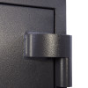 Close-up of the metal hinge on the Phoenix Planet HS6071 security safe showing textured surface and joint details