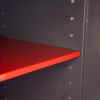 Internal shelf in phoenix planet hs6072 security safe showing red shelf and grey interior walls