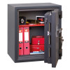 phoenix planet hs6072 security safe with door open showing files, boxes, and valuables inside